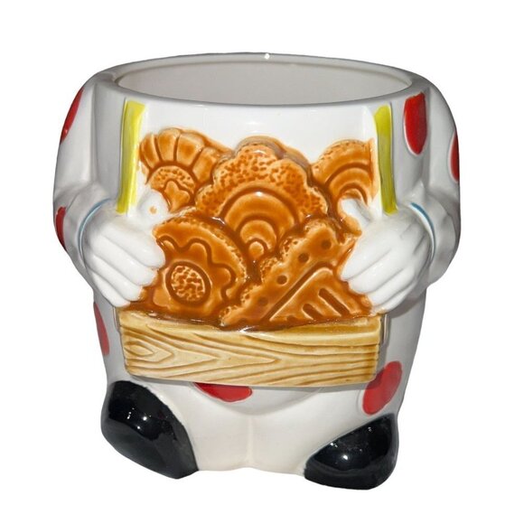 New Vintage‎ Cookie Jar Made in Japan Ceramic Clown Hat Bow Tie Ruffled Collar - Picture 2 of 14